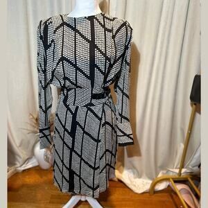 NWT Massimo Dutti Women's Black & White Polka Dot A-Line Dress‎ – Size US 2